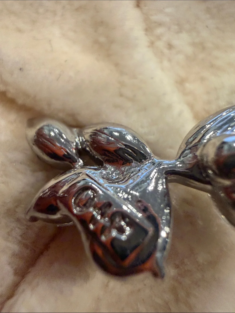Open Cuff Bracelet with Clear Crystal Flower Accents - Silver Tone
